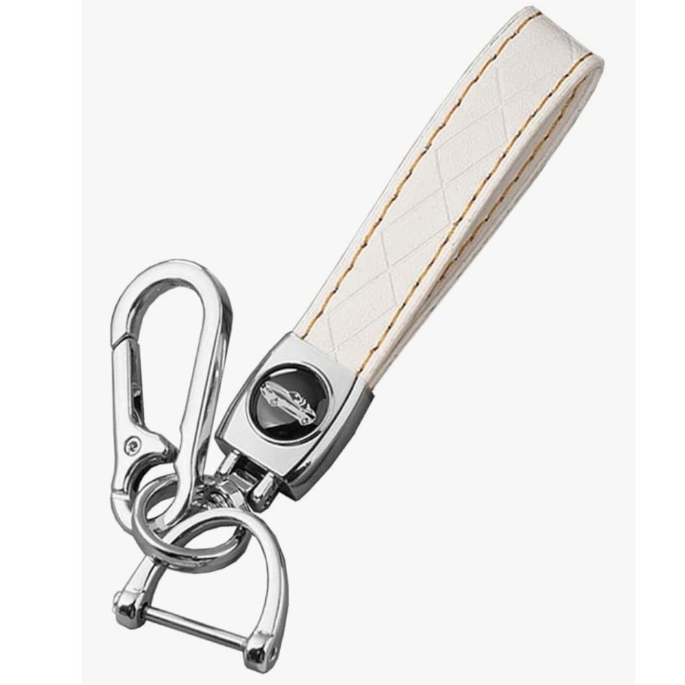 White TPU‎ Leather Keychain for Toyota Camry Corolla Highlander Key Fob Strap